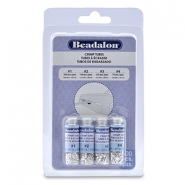 Pack de chafas tubo Beadalon (0.8mm, 1.3mm, 1.5mm, 1.8mm) Plateado