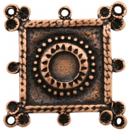 Colgantes met&aacute;licos TQ cuadrado con engaste para Swarovski PP32 cobre (sin n&iacute;quel)