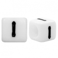 Abalorios alfabeto acr&iacute;lico letra I blanco