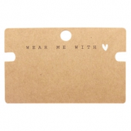 Tarjetas de joyer&iacute;a "Wear Me With &hearts;" marr&oacute;n