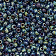 Miyuki Rocalla 8/0 Opaque picasso cobalt blue 8-4518