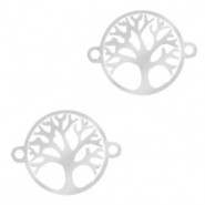 Colgantes Acero Inox entrepieza &aacute;rbol de la vida 13mm Plateado