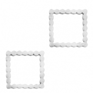 Colgantes / entrepieza Acero Inox cuadrado Plateado