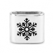 Correderas metálica DQ copo de nieve Mix & Match Plata vieja (sin níquel)