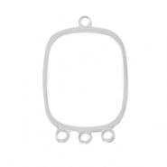 Colgantes met&aacute;licos DQ entrepieza con 3 ojos Plata vieja (sin n&iacute;quel)