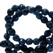 Piedras naturales 4mm Jade faceteadas Dark blue