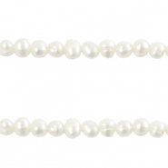 BQ Perlas de agua dulce agujero de enfilado vertical 4x5mm Blanco natural