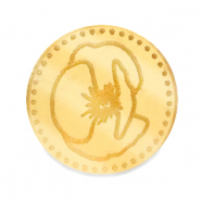 Cabuchón Plexx 20mm Flor de nacimiento Agosto-Amapola Dorado