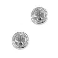 Correderas met&aacute;lica DQ cruz 8mm Plata vieja (sin n&iacute;quel)