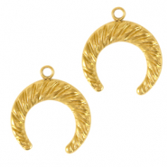 Colgantes Acero Inox luna Dorado