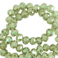 Abalorios faceteados disco 3x2mm Verde vi&ntilde;edo-revestimiento pearl shine
