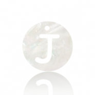 Colgantes conchas especial letra J Blanco (color natural)