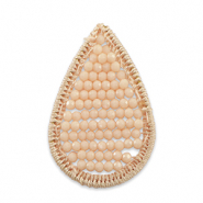 Colgantes tejido con abalorios faceteados gota Rosa melocotón