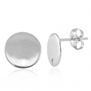Fornituras Acero Inox pendientes con anilla 10mm Plateado