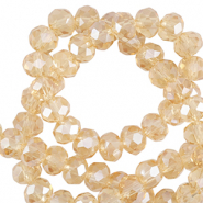 Abalorios faceteados disco 3x2mm Calendula amarillo-revestimiento pearl shine