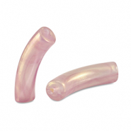 Abalorios acr&iacute;licos tubo brillante Rosa vintage dorado