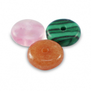 Piedras naturales mix rondeles 6mm Multicolor rosa verde