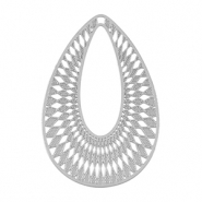 Colgantes Acero Inox bohemios gota Plateado