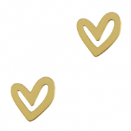 Colgantes Acero Inox corazón Dorado