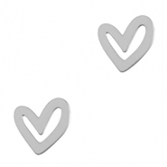 Colgantes Acero Inox corazón Plateado