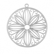 Colgantes Acero Inox bohemios 30mm Plateado