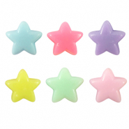 Abalorios con look acr&iacute;lico estrella Multicolor pastel