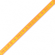 Cinta con texto "mi amore" Amarillo-rosa coral