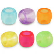 Abalorios acr&iacute;licos rondeles 8mm Multicolor transparente