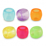 Abalorios acrílicos rondeles 6mm Multicolor transparente