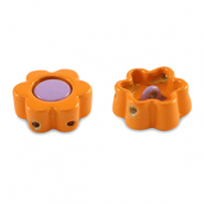 Abalorios Tile flor Naranja-púrpura paisley