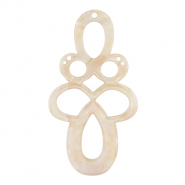 Colgantes de resina barroc Blanco nacar-rosa