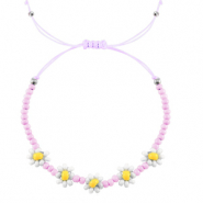 Pulseras Trendy flor Lila rosa-blanco revestimiento pearl shine