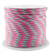 Cordón estilo marino 2mm Rosa-verde-blanco