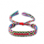Pulsera tobillera Trendy Verde militar-rosa