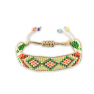 Pulseras Trendy Beige almendra-verde