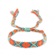 Pulseras Trendy Azul turquesa delicado-naranja neón