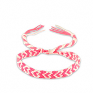 Pulseras Trendy Rosa neón-blanco