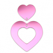 Colgantes llamativos corazón Magenta púrpura metálico