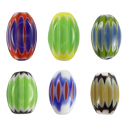 Abalorios Millefiori tubo Multicolor azul-verde