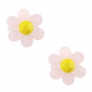 Colgantes faceteados flor Rosa-amarillo