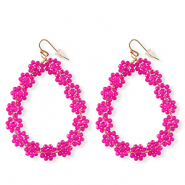 Pendientes faceteados gota Dorado-rosa neón