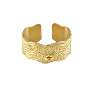 Anillos Acero Inox con anilla Dorado