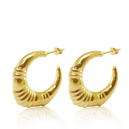 Pendientes Acero Inox criolla ovalado Dorado