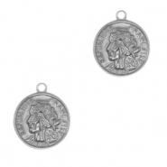 Colgantes Acero Inox moneda Plata vieja