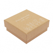 Cajitas de joyer&iacute;a (regalo) "handmade with love" flores Marr&oacute;n claro