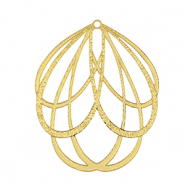 Colgantes Acero Inox bohemios flor Dorado