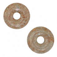 Colgantes de piedra natural Jaspe dona 20mm Rojo-gris