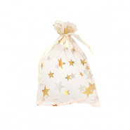 Bolso de organza 7x9cm estrella Albaricoque-dorado