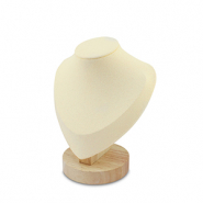 Expositor de joyer&iacute;a busto para collares Natural-beige