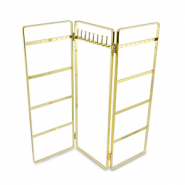 Expositor de joyería para pendientes y collares Dorado